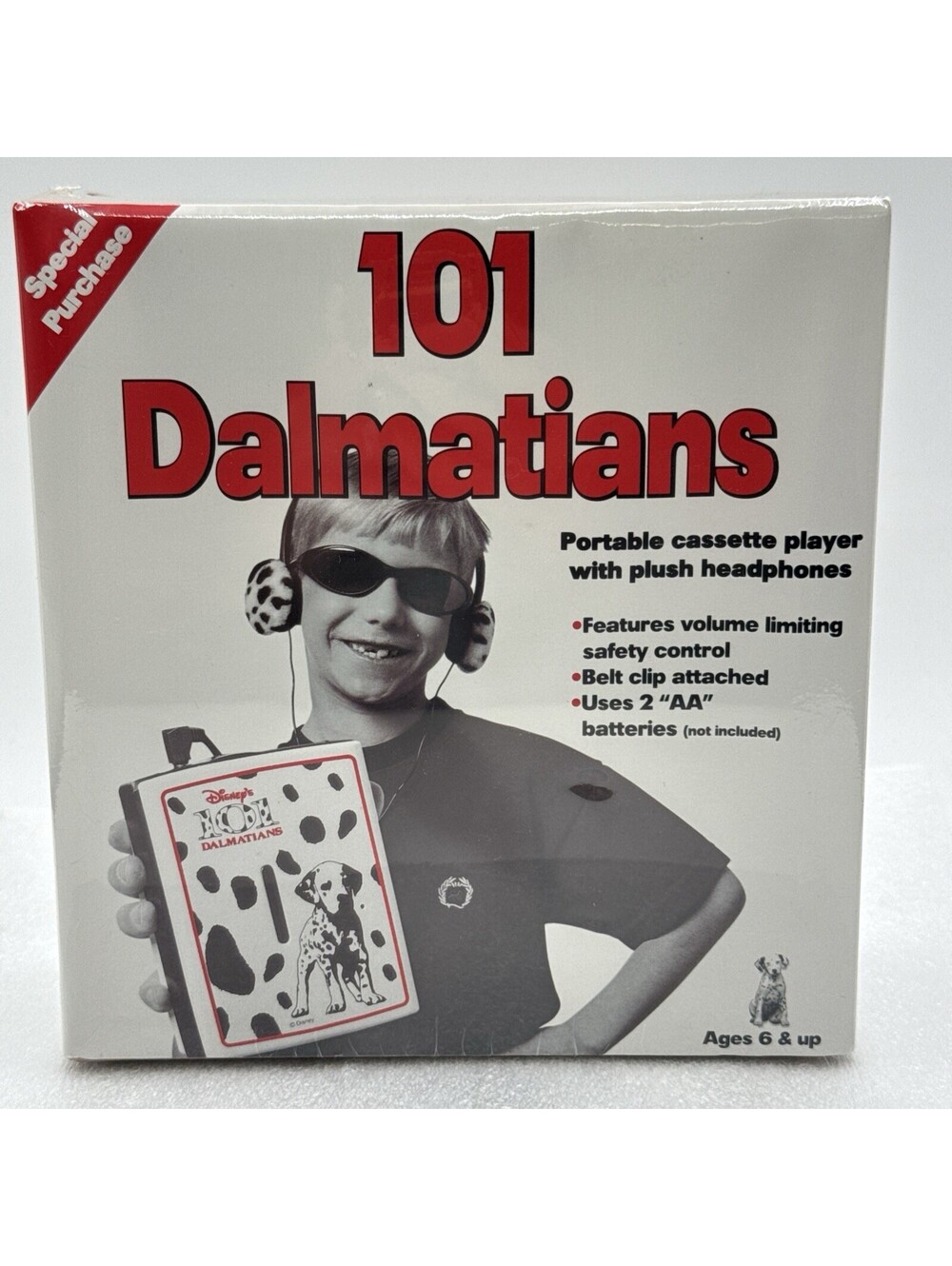 101 Dalmatians Portable Cassette Tape Walkman Player 1996 Plush Headphones